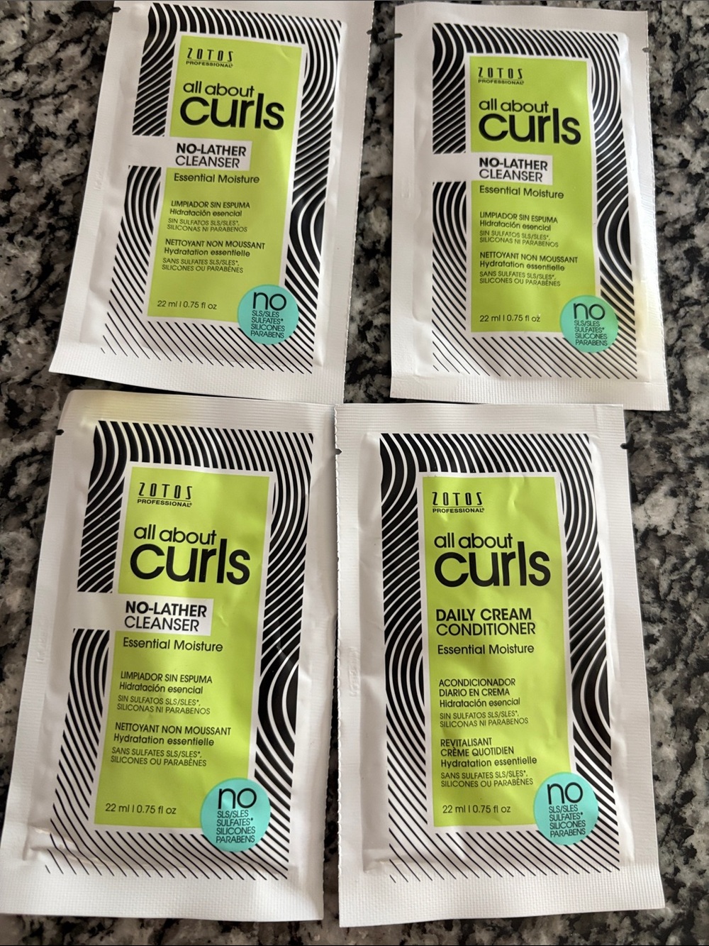 Zotos all about curls, cleanser, and conditioner